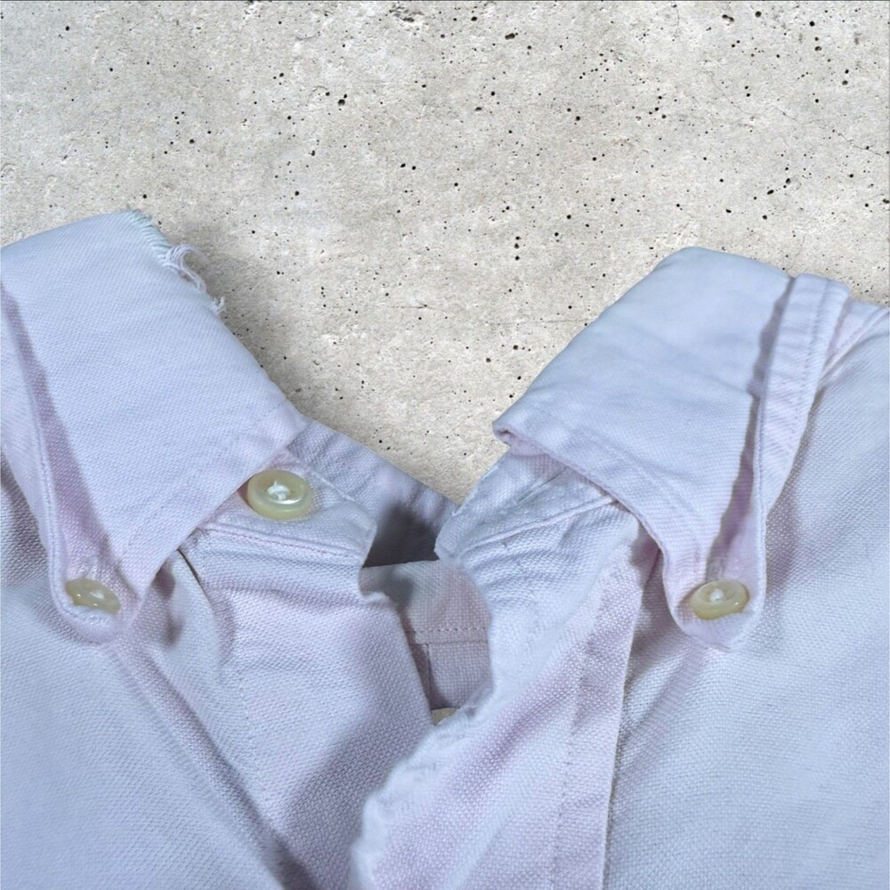 Polo Ralph Lauren Oxford Shirt Men 17.5 34/35 Pink Classic Fit Cotton Flaws - Picture 9 of 15
